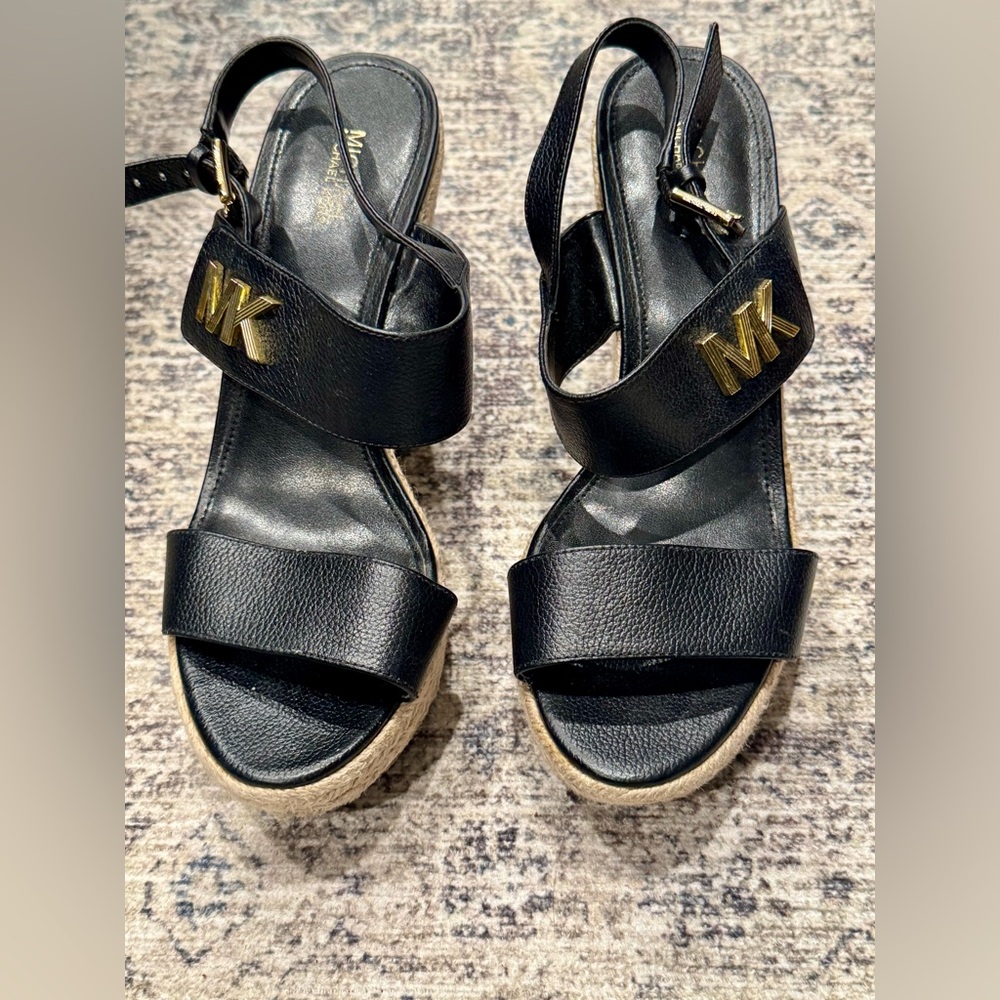Michael Kors DEANNA wedge sandals espadrille platform - size 8.5 , fits 8